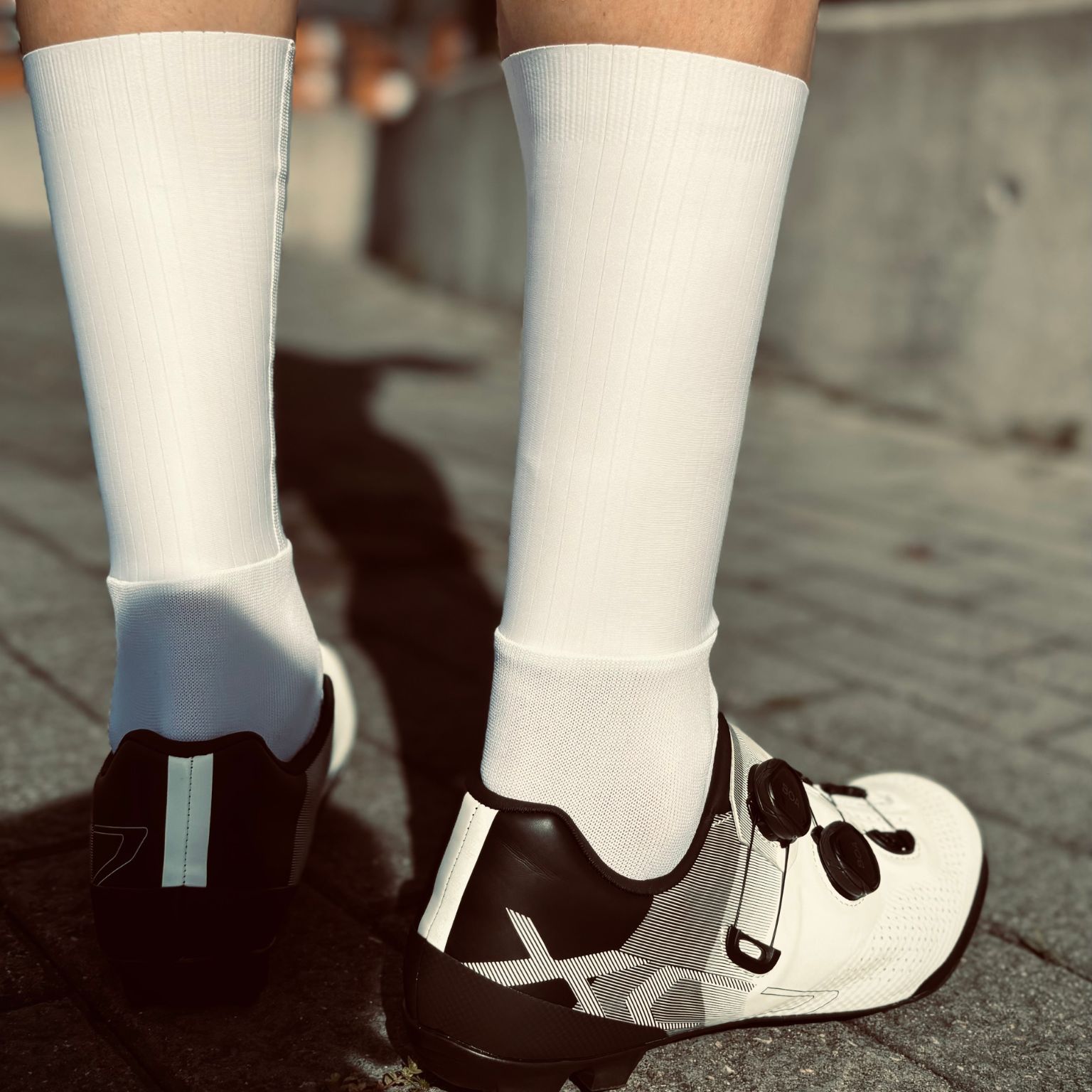 Base Corsa con rejilla en calcetines ciclismo blancos