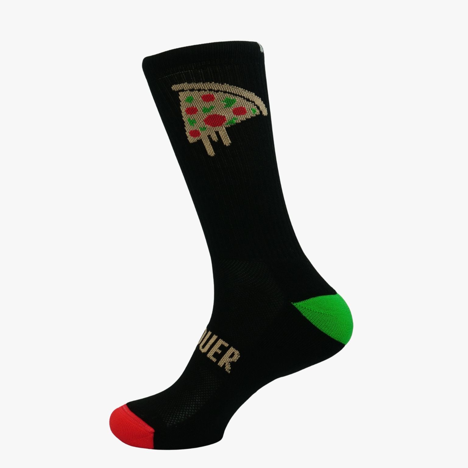 detalle tejido calcetines lifestyle Mooquer negros pizza