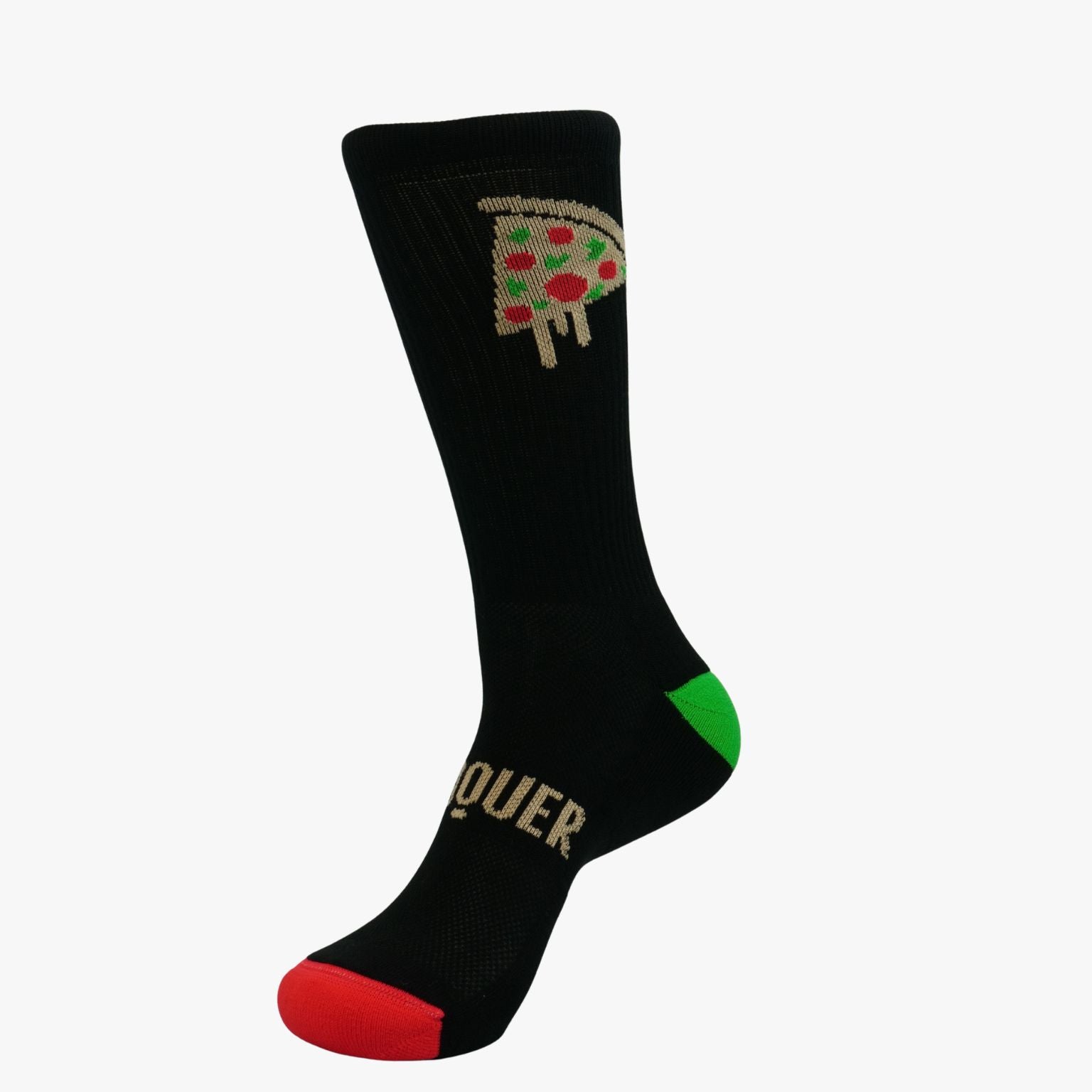 calcetines Mooquer negros pizza bordada estilo urbano