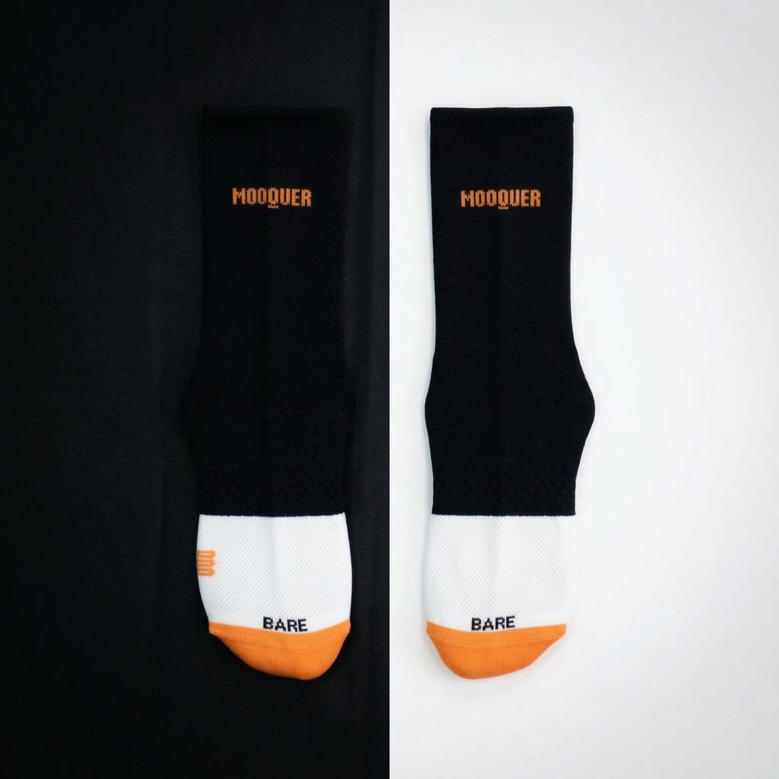 calcetines ciclismo barefoot Mooquer negros con puntera ancha