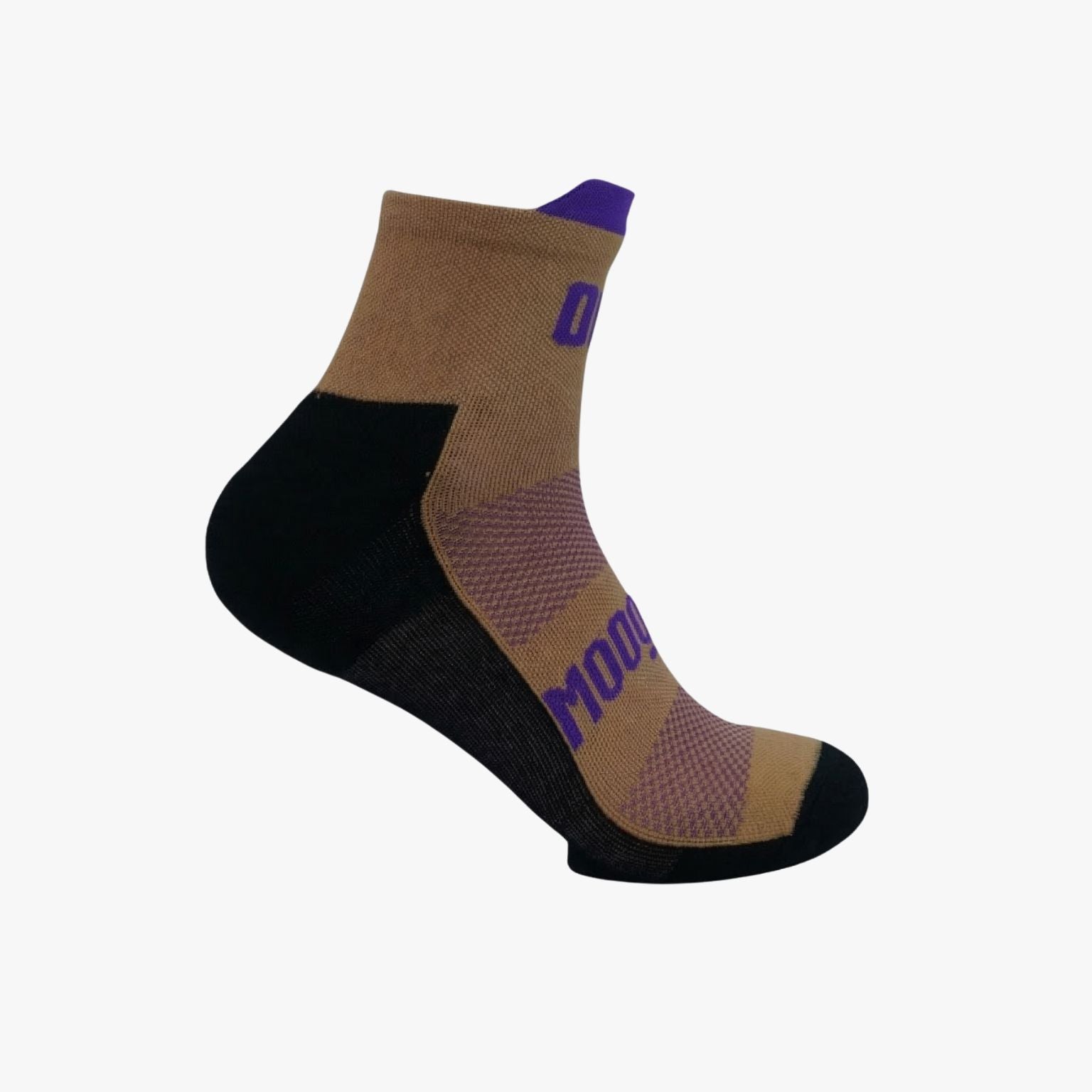detalle refuerzos calcetines trail Mooquer Purple Trail Max