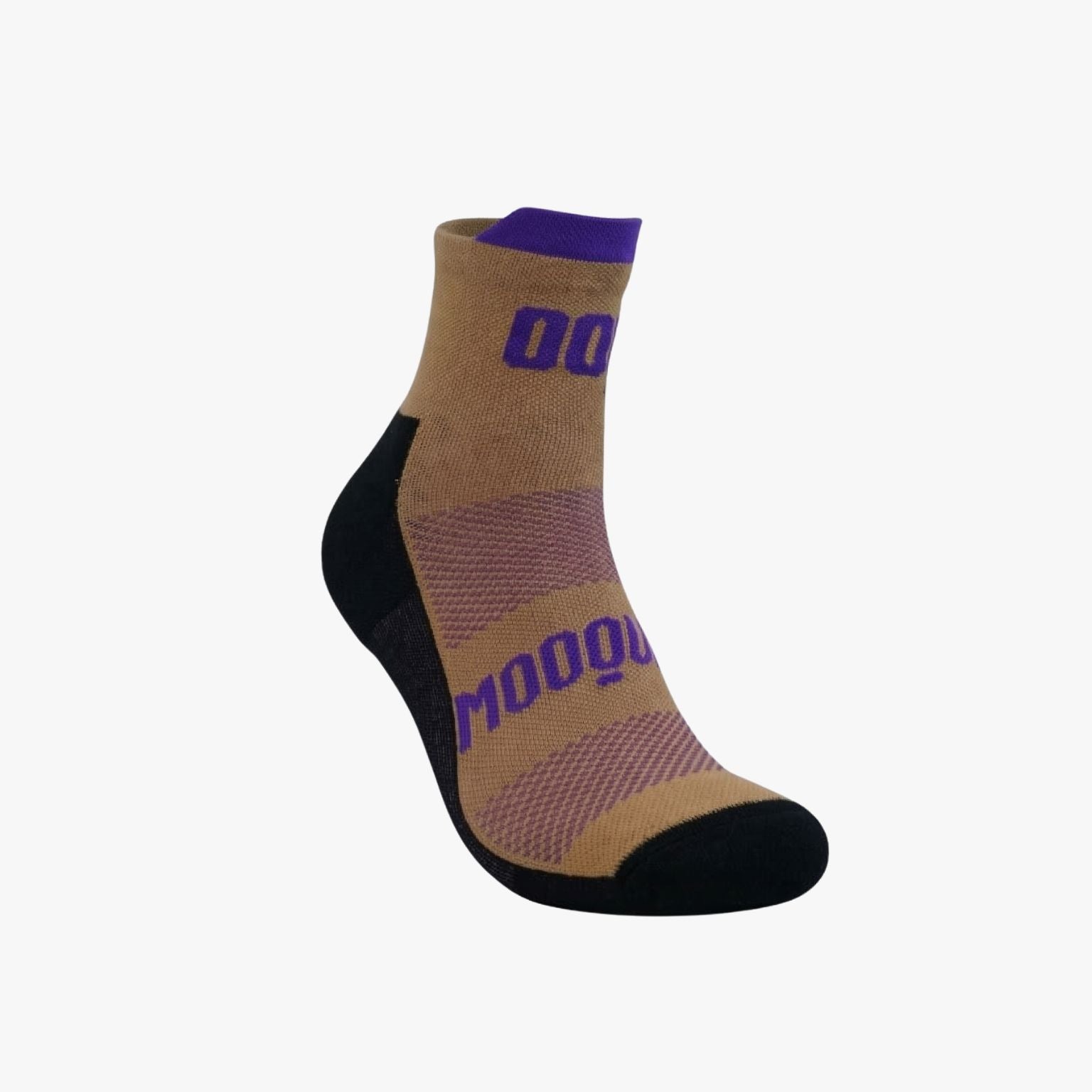 detalle tejido calcetines trail running Mooquer Purple Trail Max