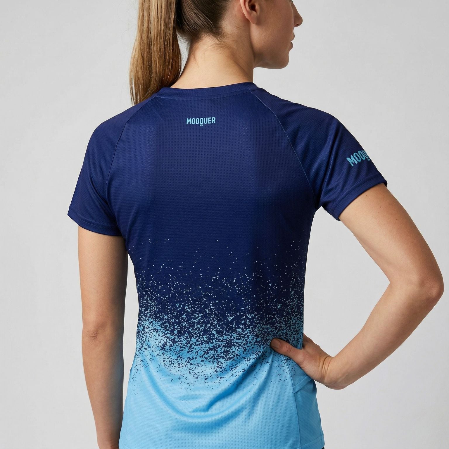 camiseta trail running mujer azul marino supra mooquer