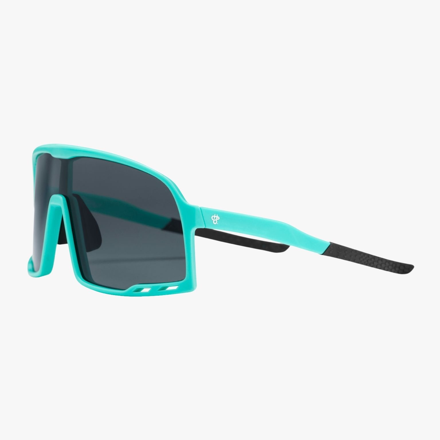 Detalle de la lente negra polarizada en las gafas CHPO Henrik Turquoise Polarized para reducir reflejos