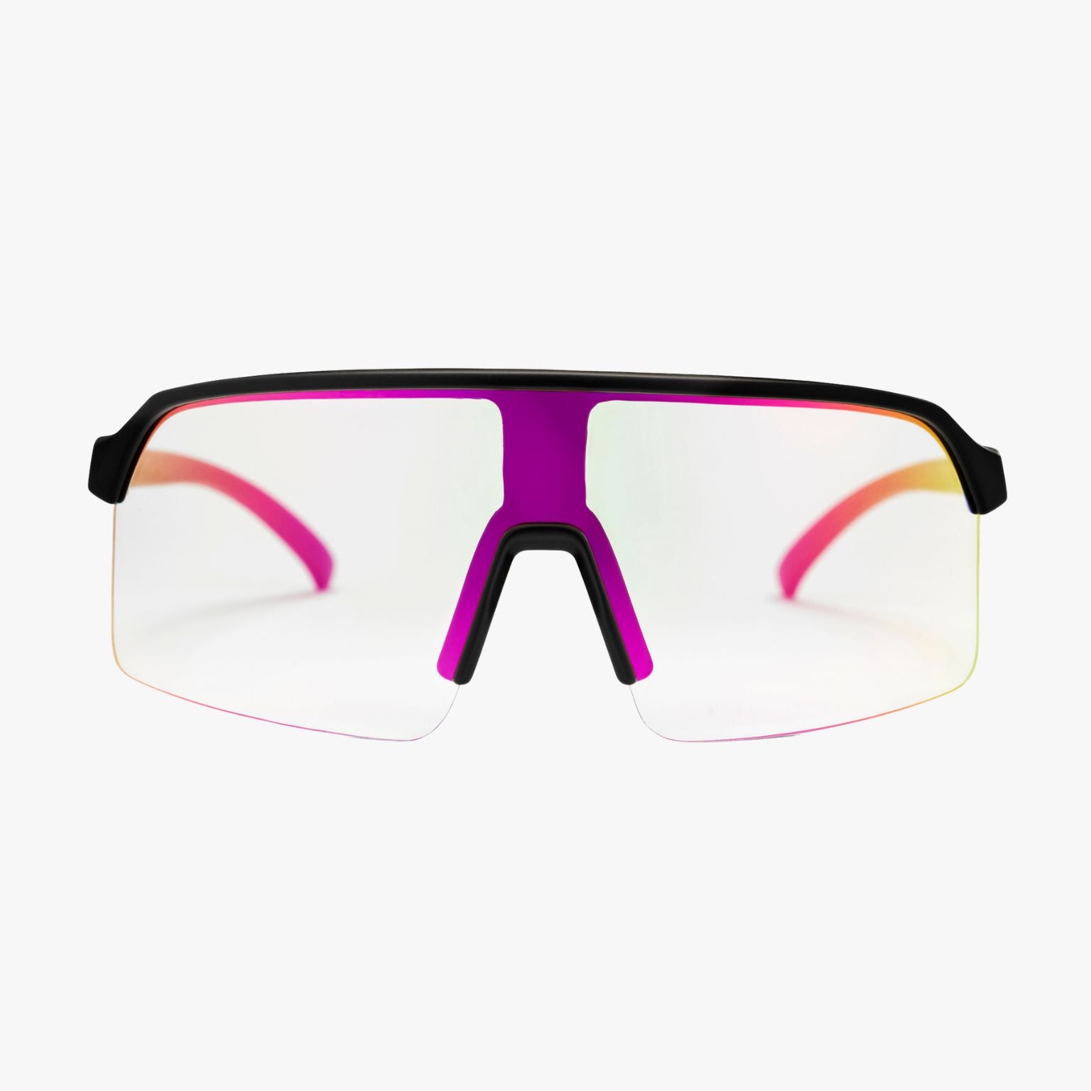 Gafas de sol CHPO Nestor de montura negra mate y lente fotocromática roja, vista frontal