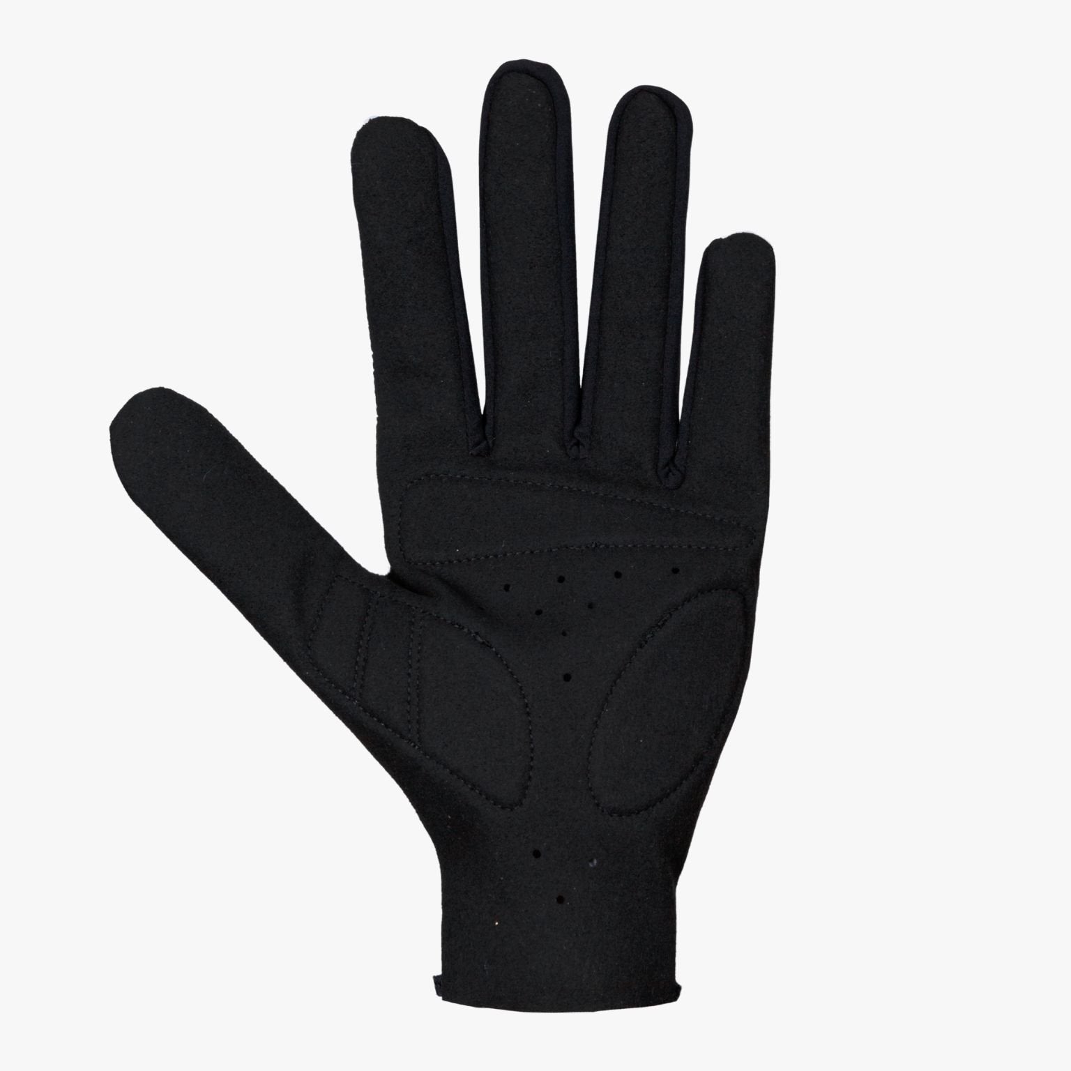 Detalle de la palma en ante técnico con perforaciones y espuma de alta densidad en los guantes Racing White