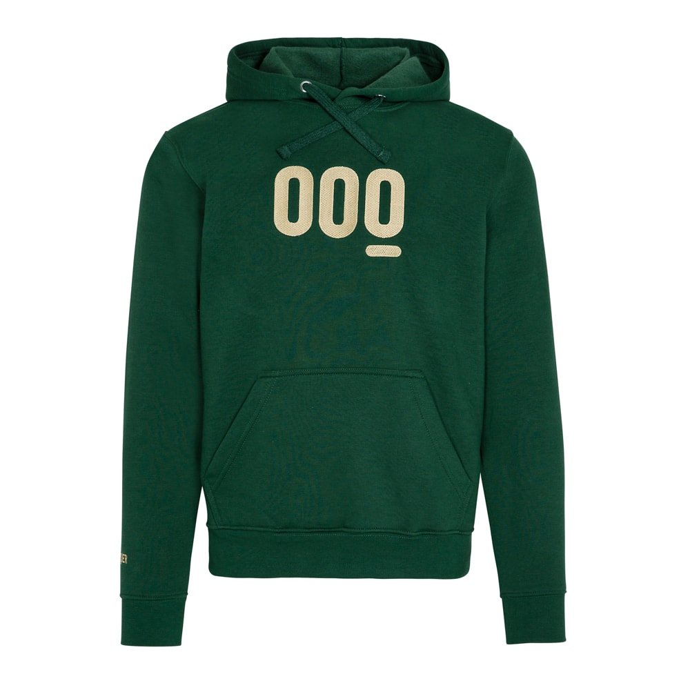 Sudadera con capucha Green Factory de Mooquer en verde oscuro, tejido 290 g/m², vista frontal