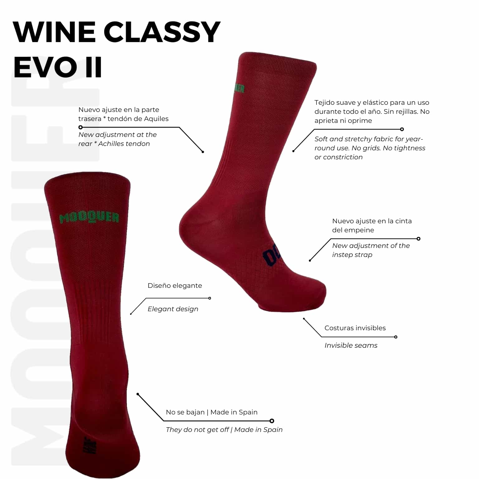 Detalle trama técnica en empeine Wine Classy EVO II