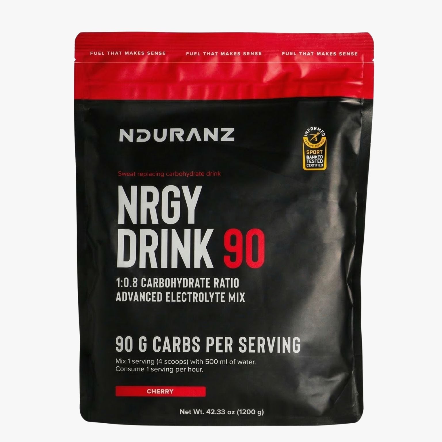 bebida 90g carbohidratos ciclismo running cereza