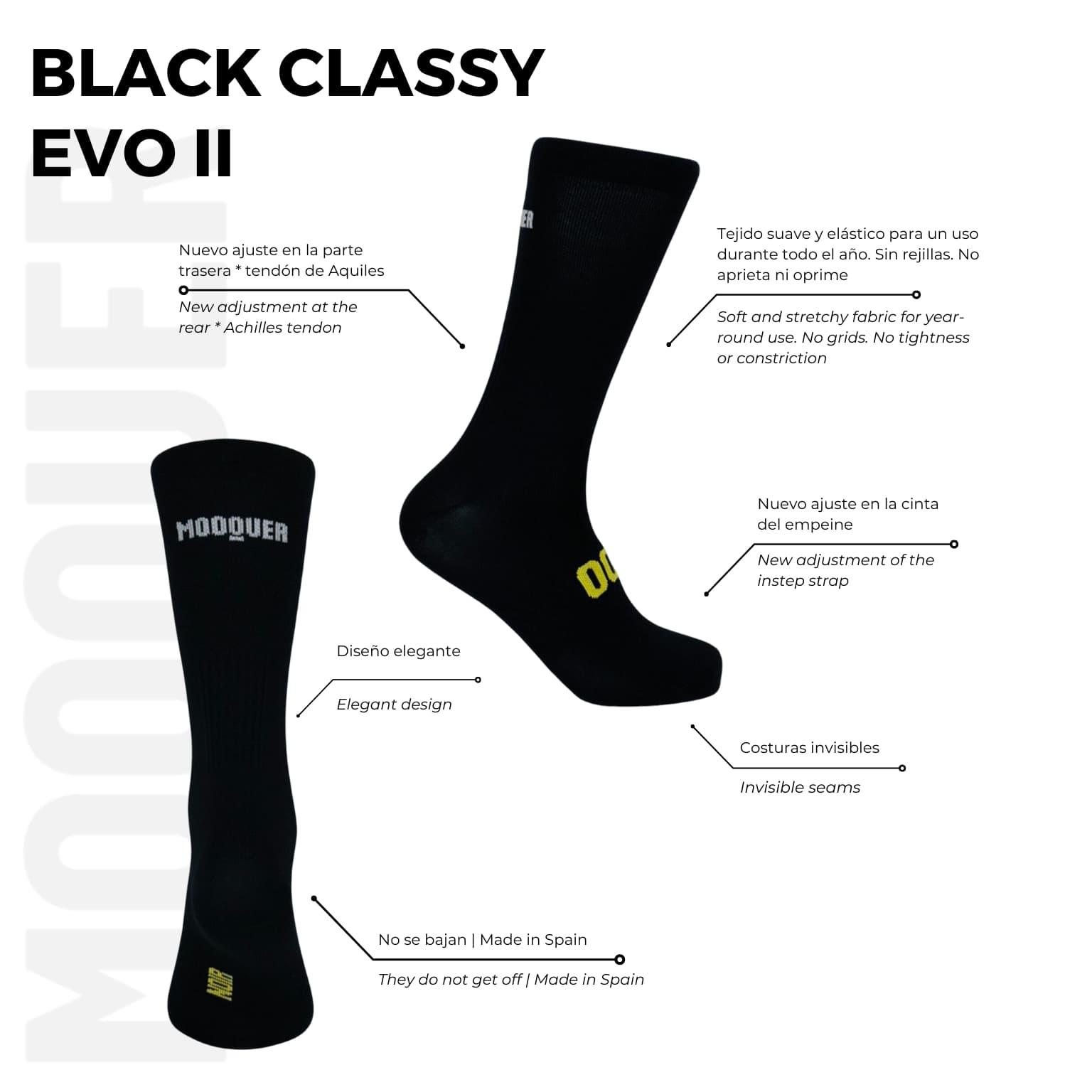 Detalle trama técnica en empeine Black Classy EVO II