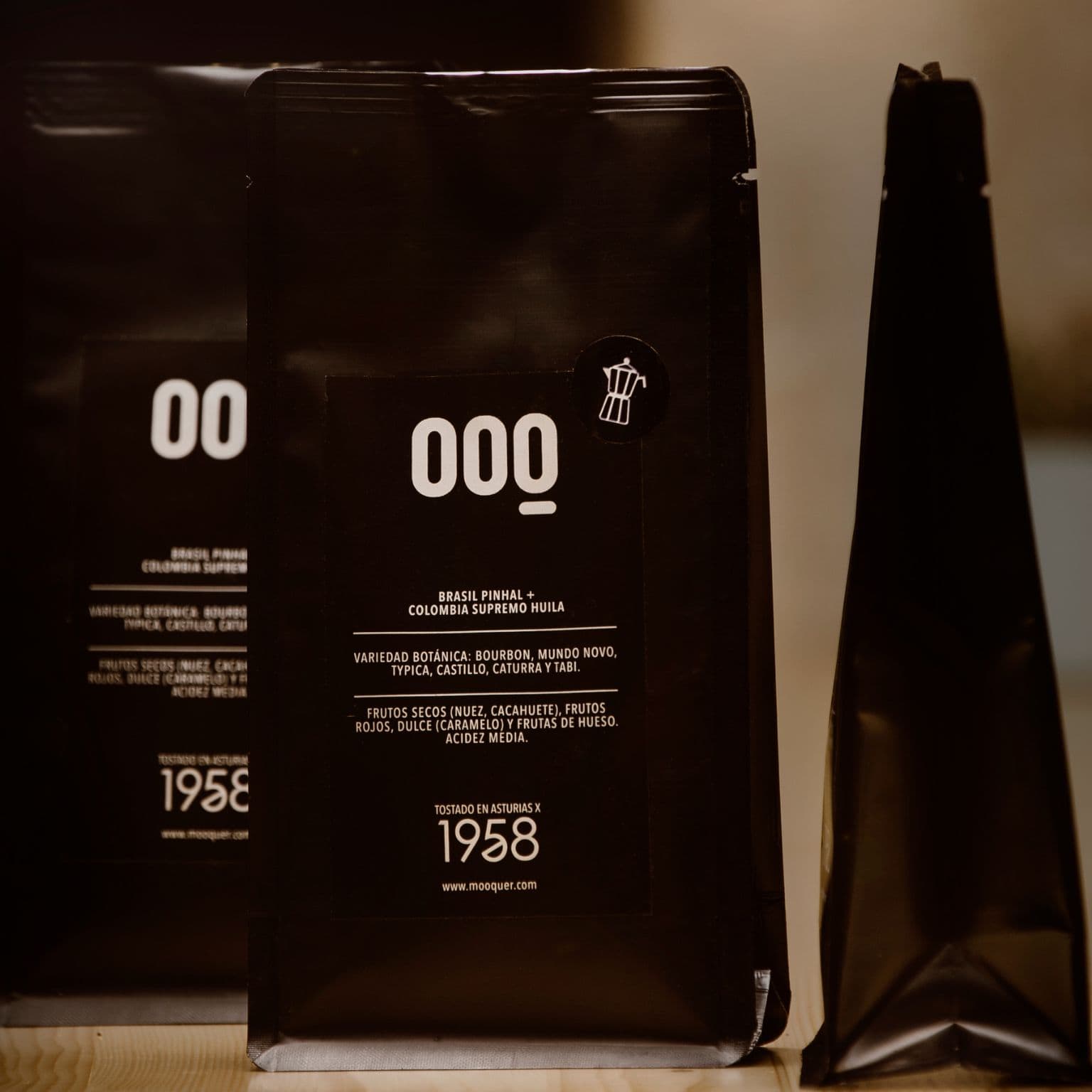 Café molido de especialidad blend Colombia y Brasil Mooquer
