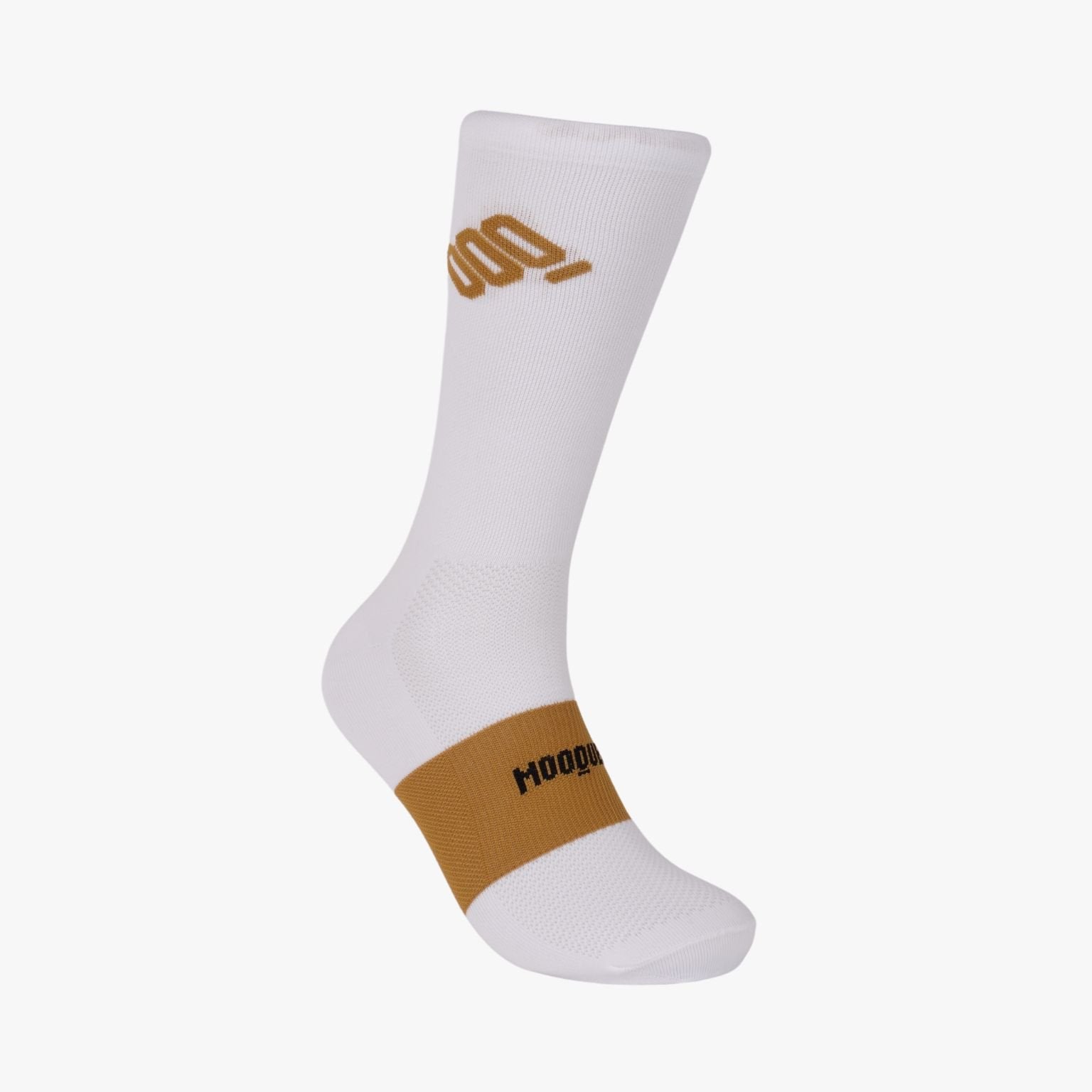 Calcetines altos de ciclismo blancos con ventilación Air Flow Mooquer