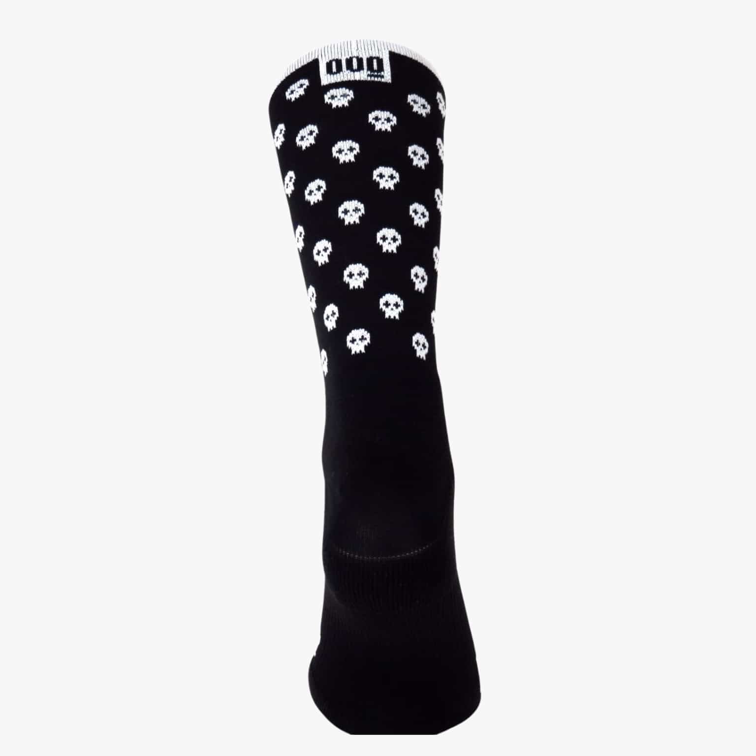 Calcetines ciclismo con diseño de calaveras blancas