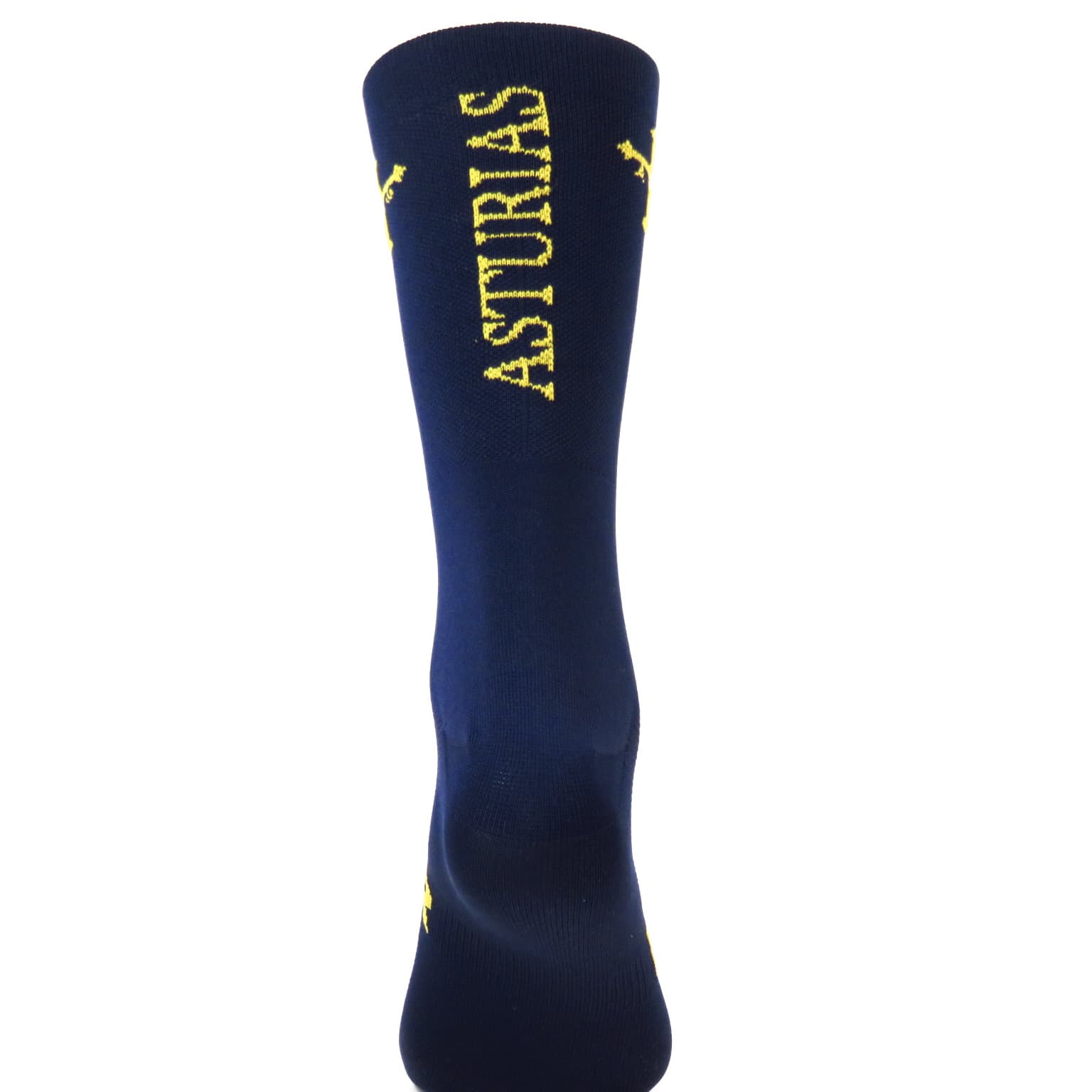 Detalle de los motivos astures en los calcetines de ciclismo AST Corsa
