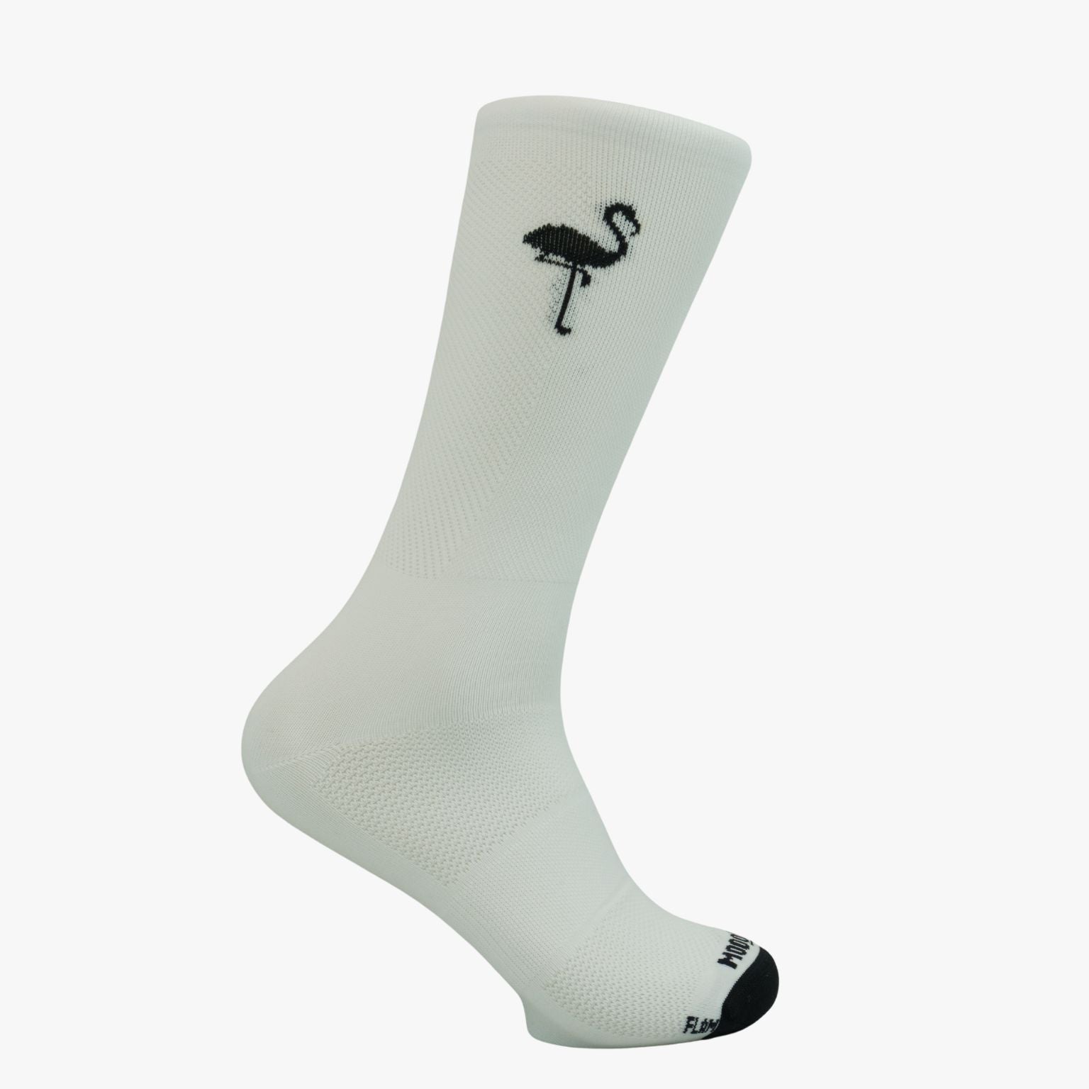 calcetines de ciclismo Flam Flow Mooquer blancos con flamencos bordados