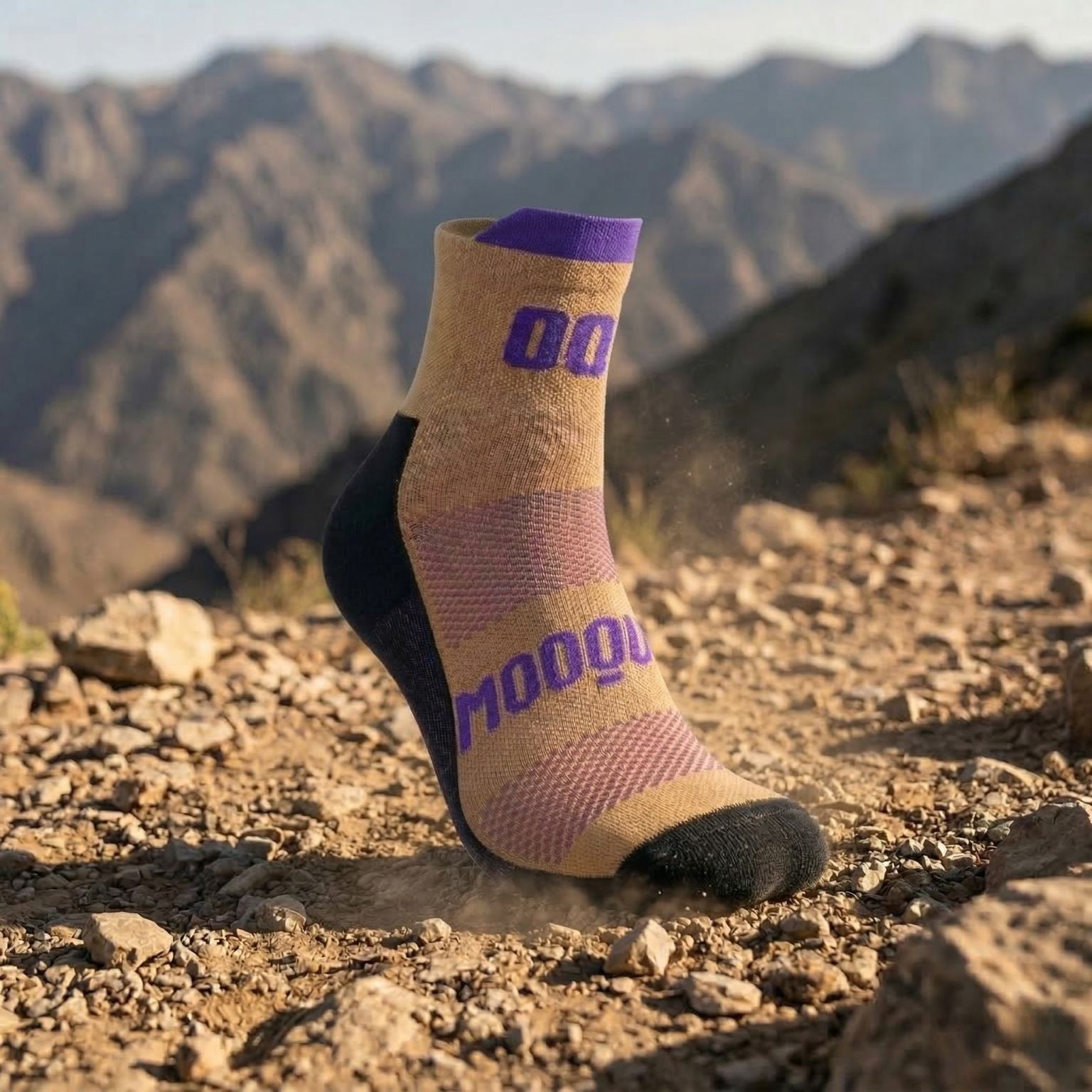 Calcetines trail running Purple Trail Max caña corta