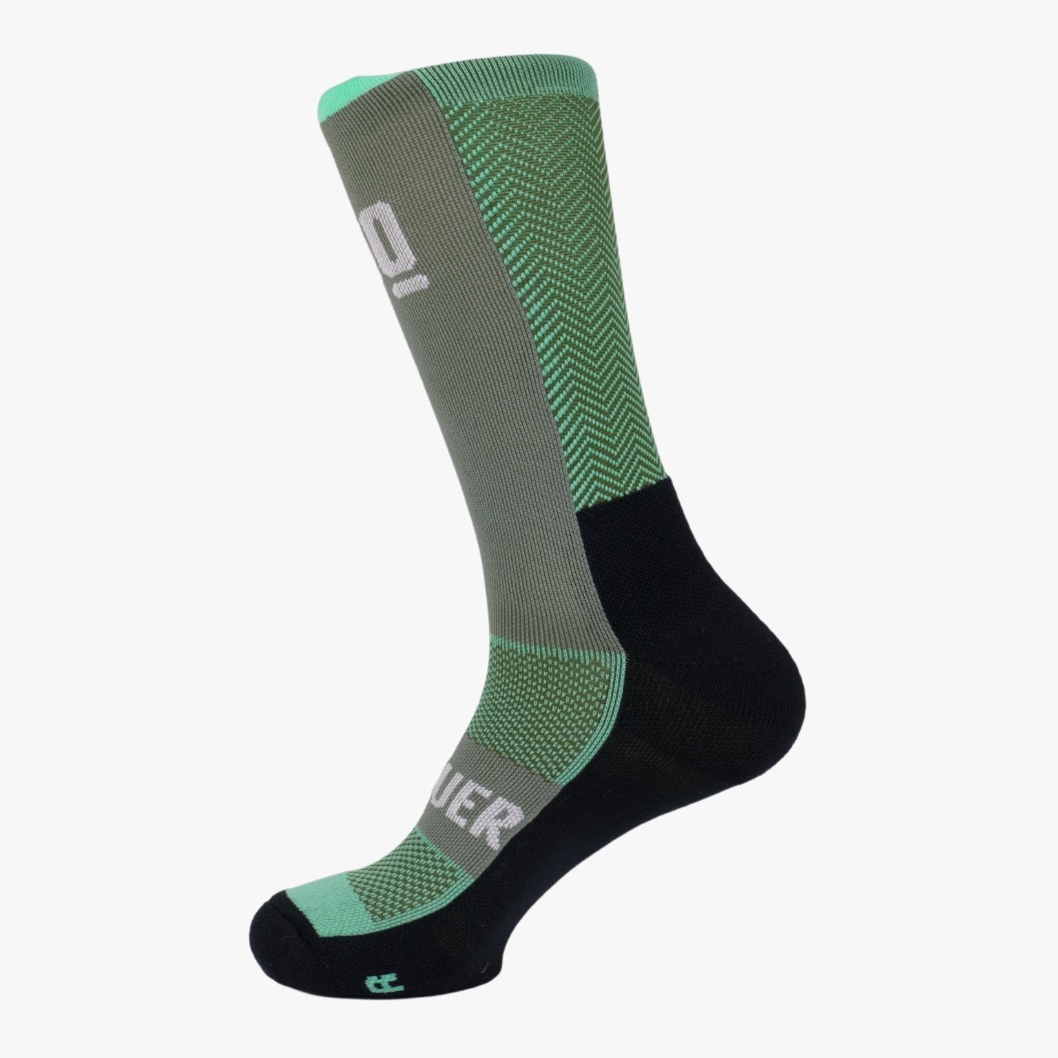 Detalle de las costuras invisibles antirozaduras en los calcetines Mint Trail Corsa