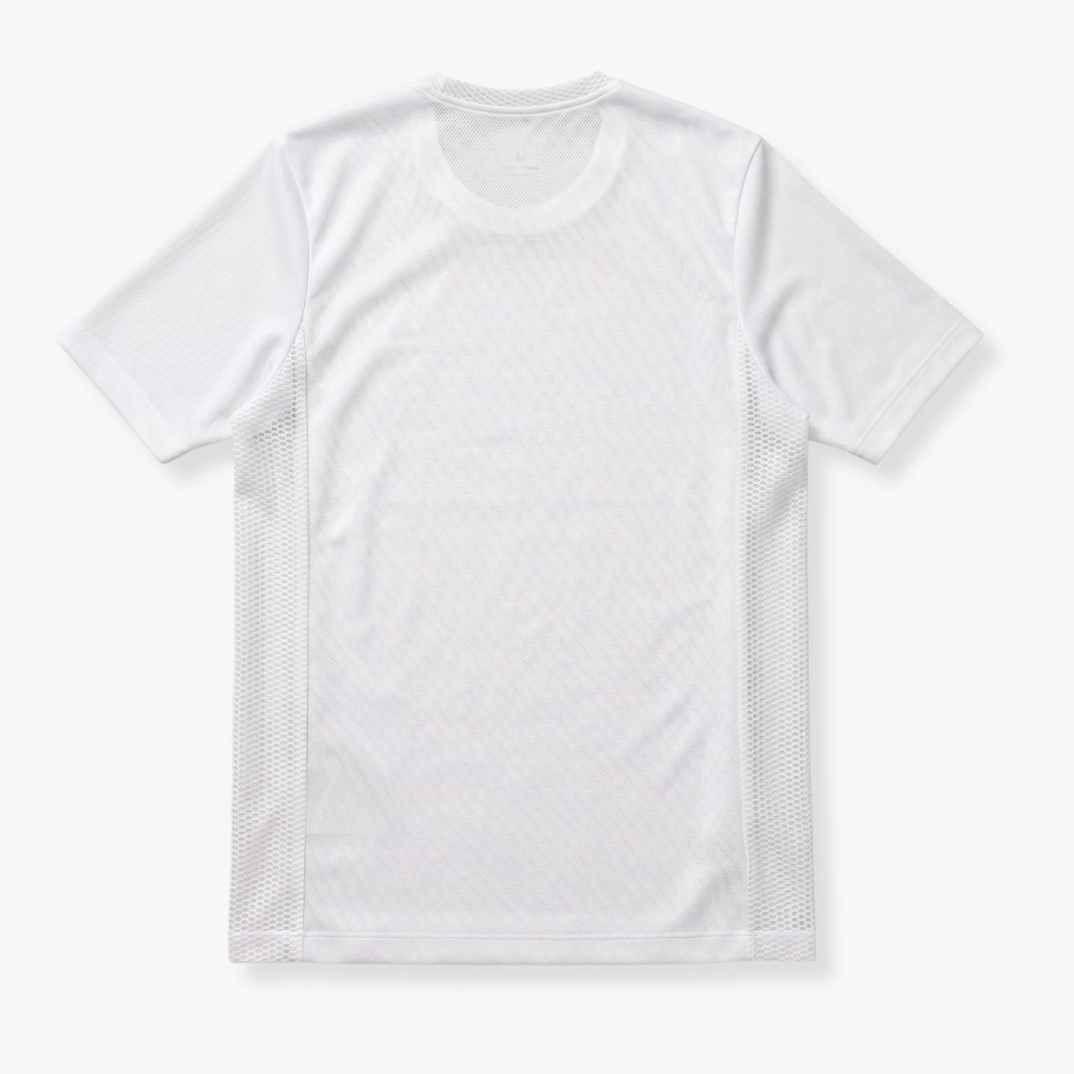 Camiseta running Mooquer blanca vista trasera con logo