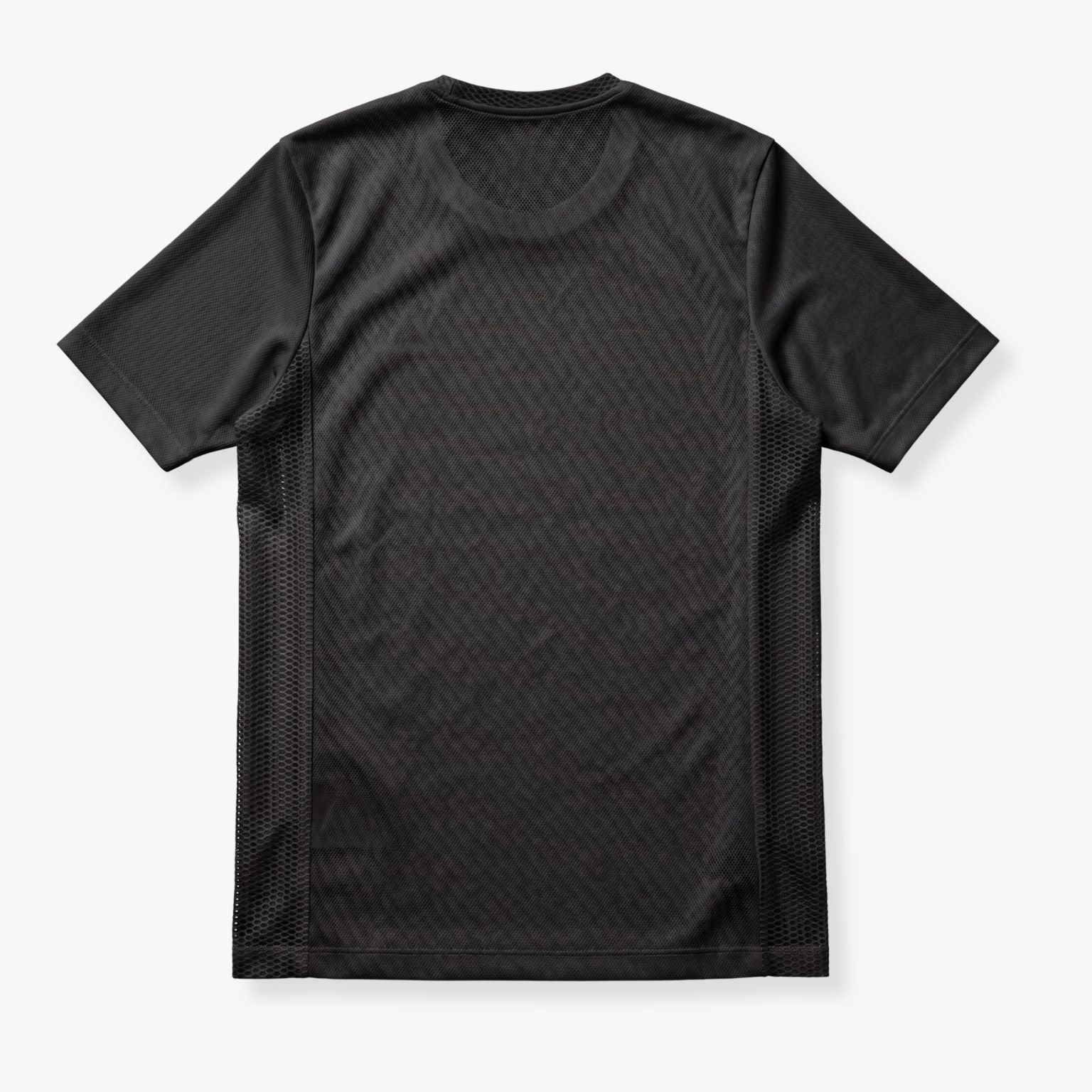 Camiseta running Mooquer negra vista trasera con logo