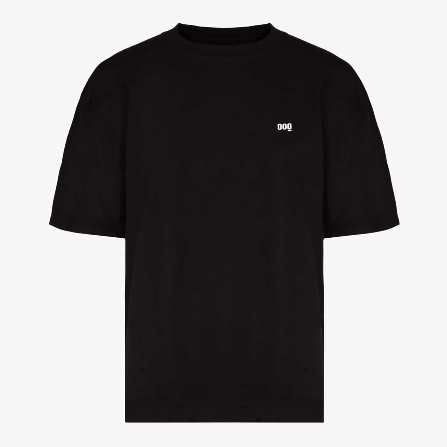 Camiseta negra de algodón orgánico oversize Mooquer