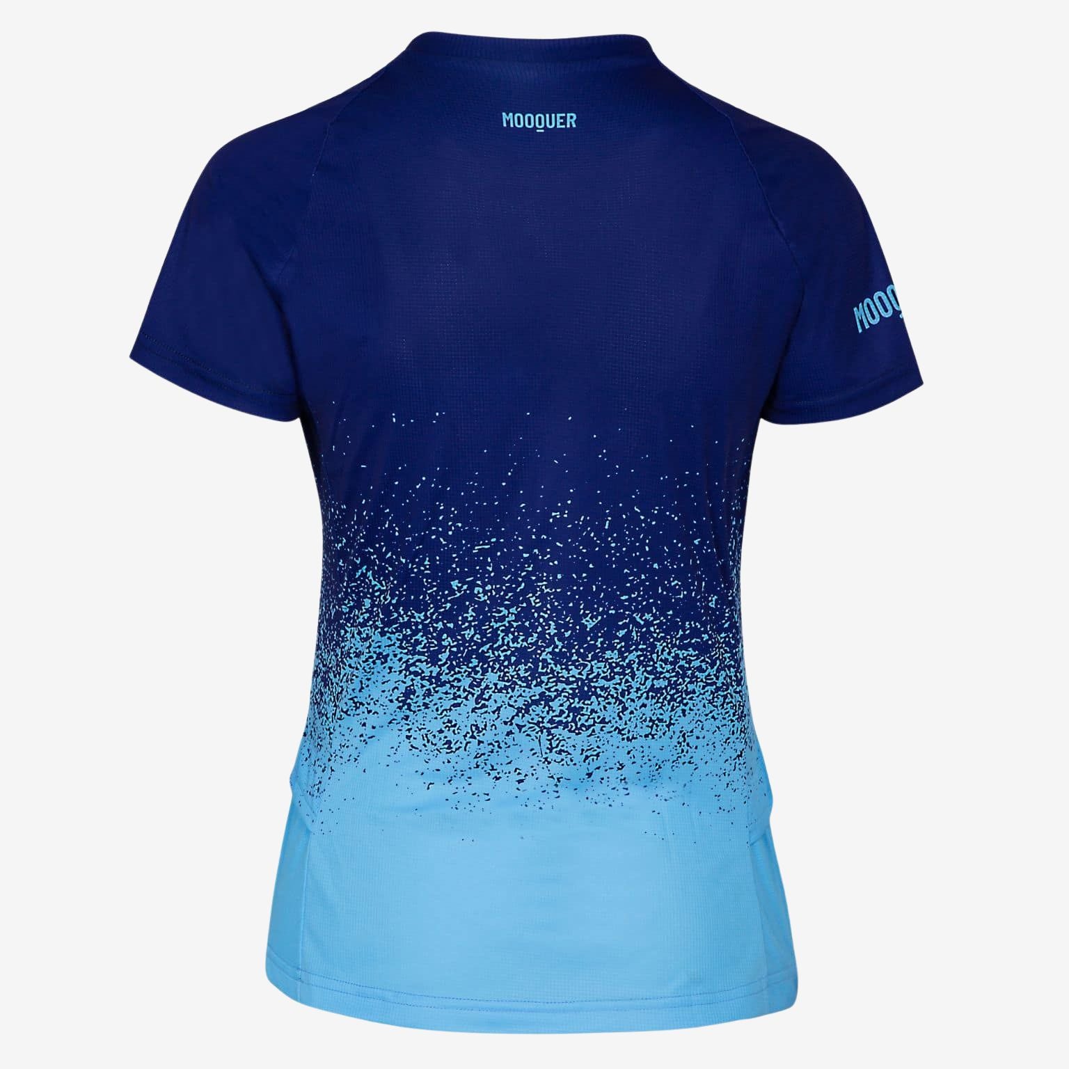 Camiseta técnica running mujer Navy Supra Mooquer trasera logo