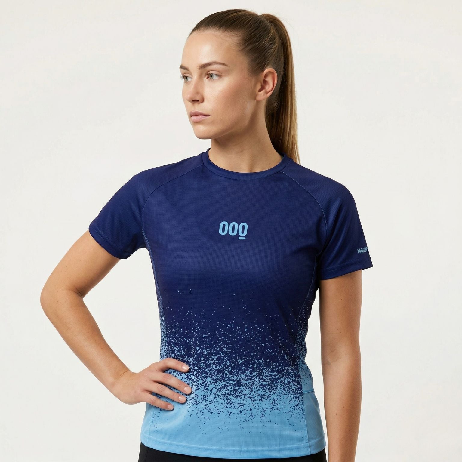 camiseta running mujer navy transpirable mooquer supra