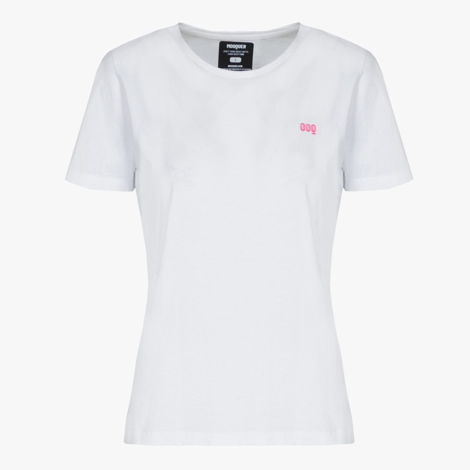 Camiseta blanca de algodón orgánico para mujer Mooquer