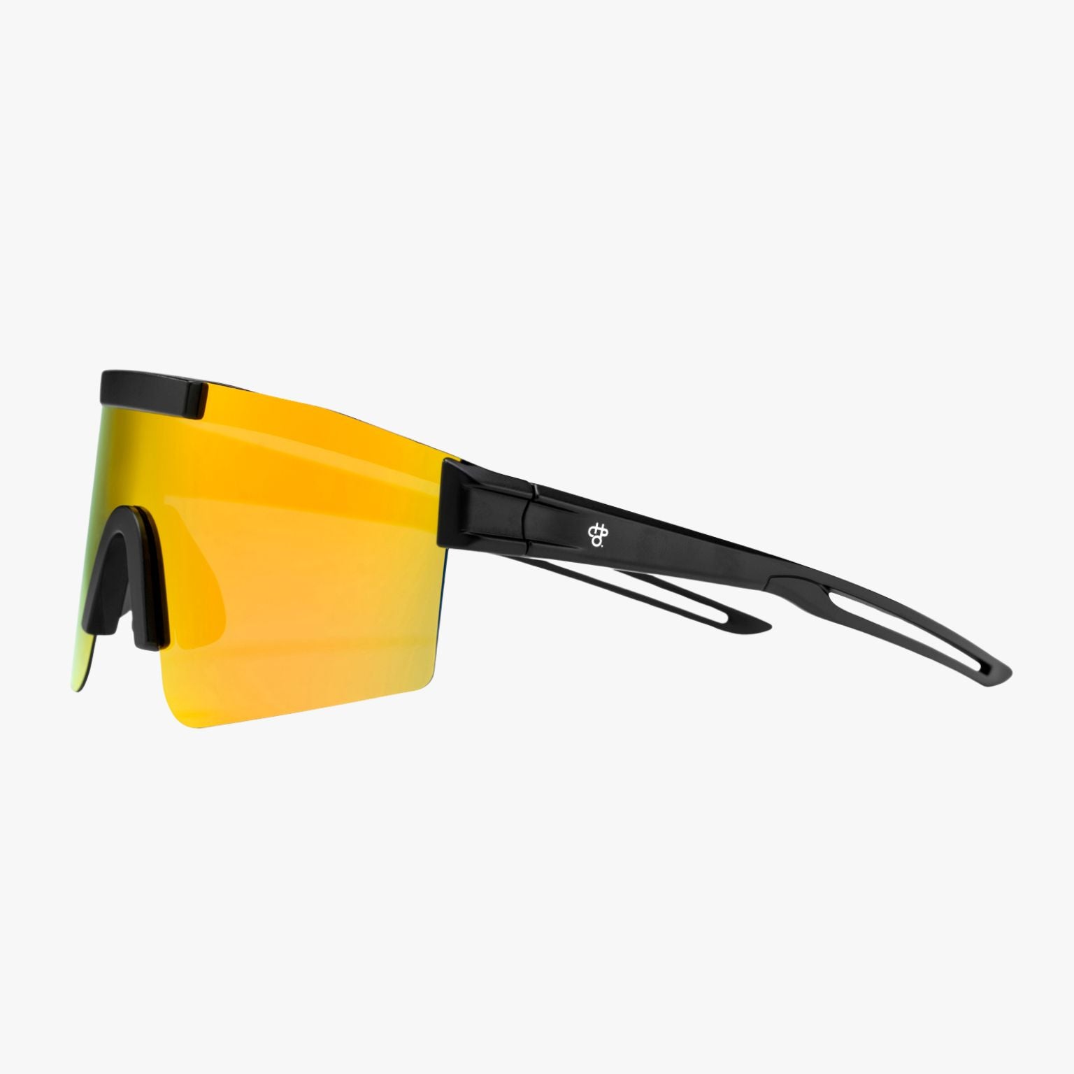 Perfil de las gafas CHPO Luca negras con lente Red Mirror y varillas finas
