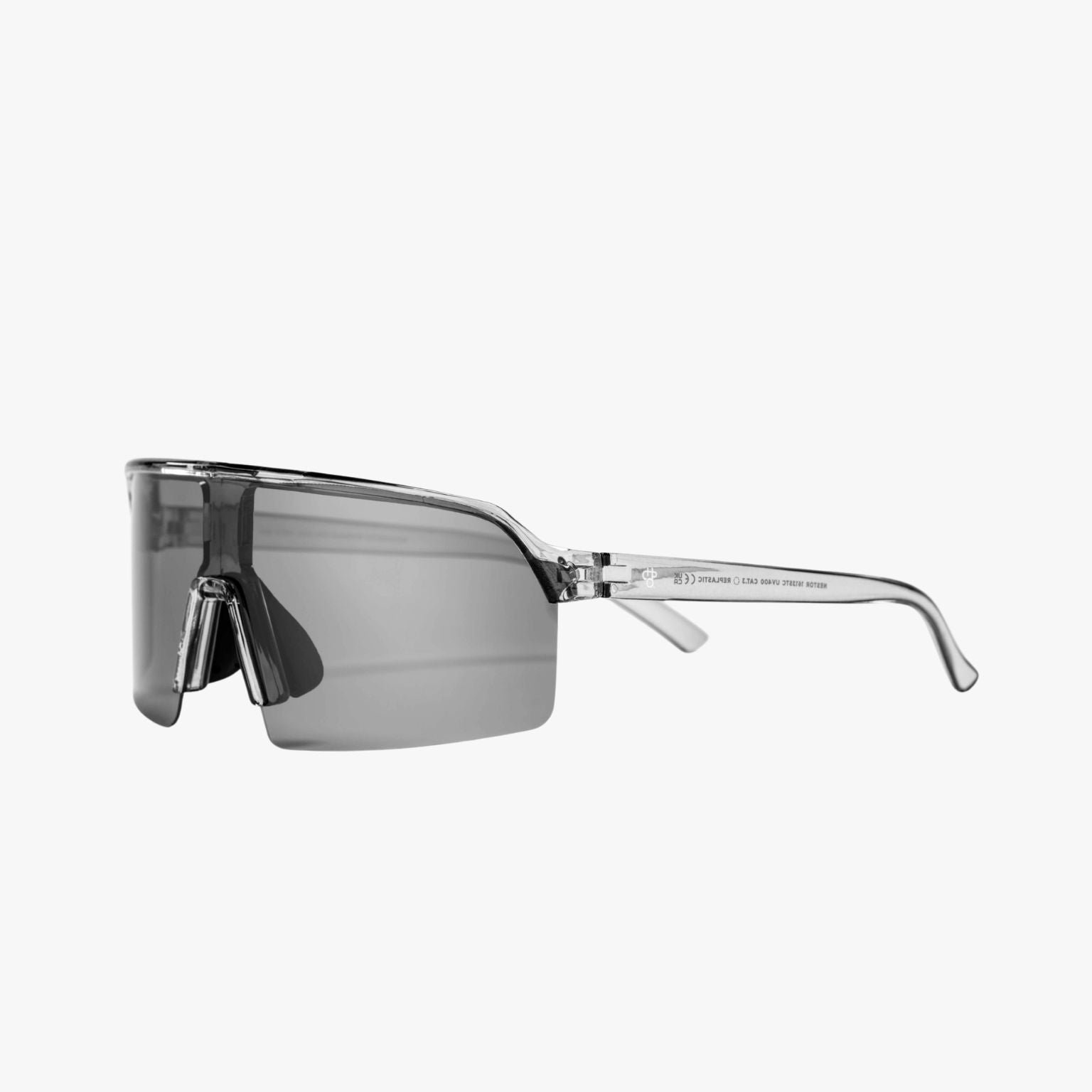 Detalle de la lente espejo plata polarizada de las CHPO Nestor, protección UV400