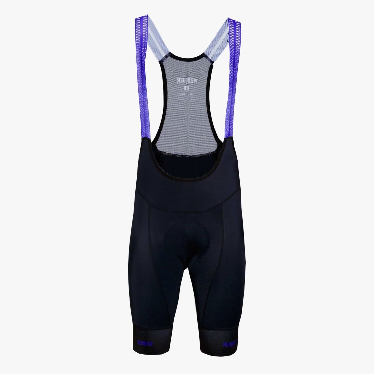 Culotte bib corto Corsa Pro Deep Black de Mooquer en negro, tejido técnico de compresión, vista general