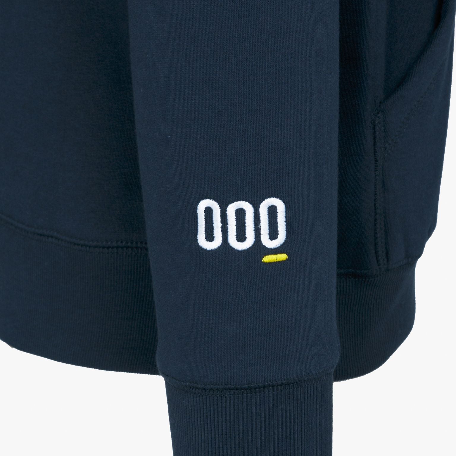 Sudadera algodón orgánico azul marino bordada